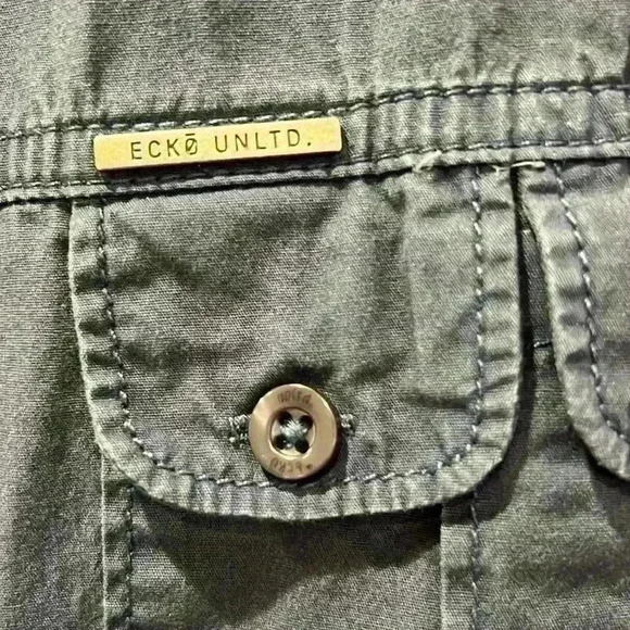 ECKO UNLTD Stonewashed Shirt Casual Military like styling. Size XL - Picture 4 of 6